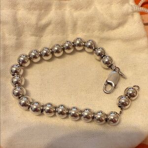 Elegant Sterling Silver Beaded Bracelet